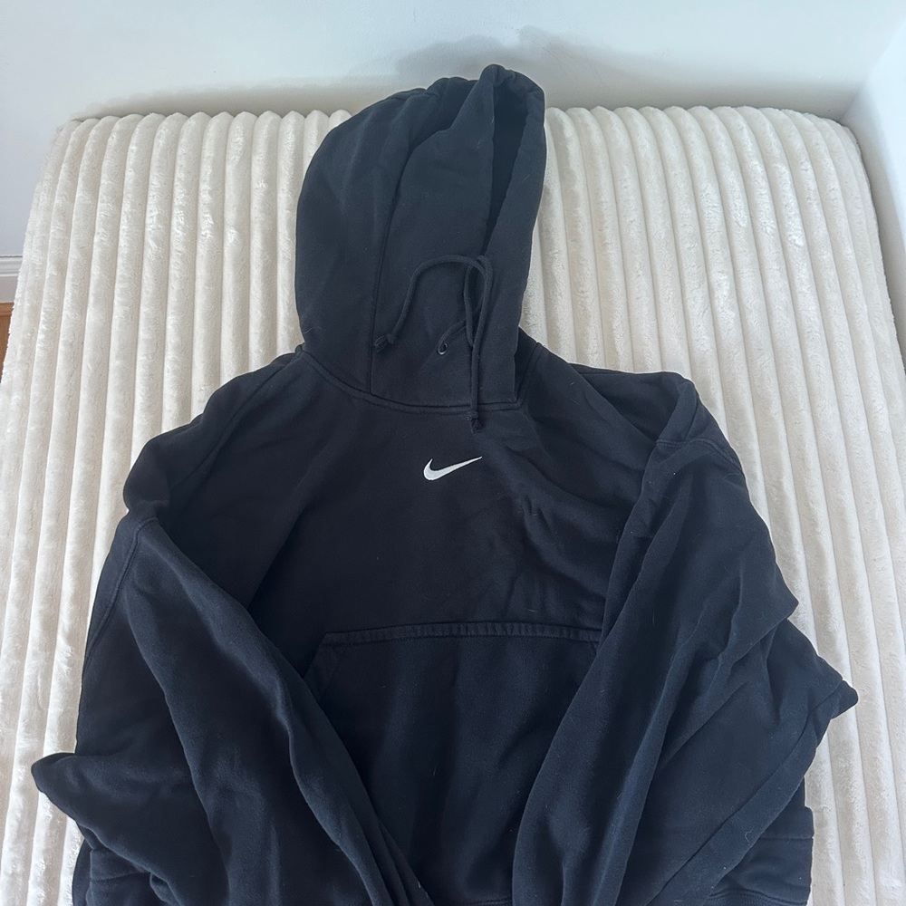 Nike Black Hoodie with White Swoosh